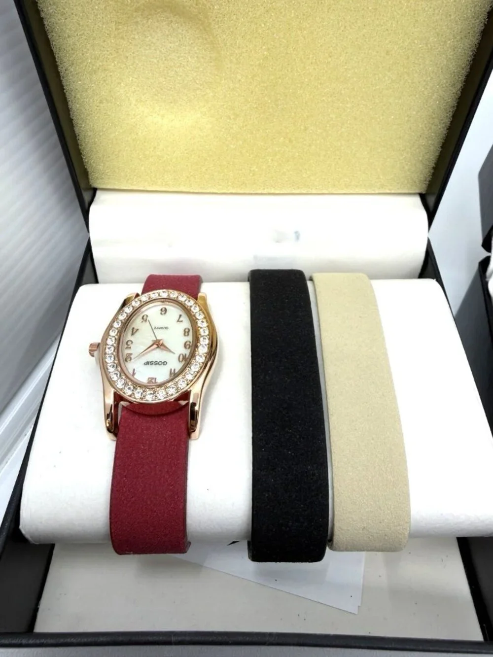 Lot 4 Gossip Womens Quartz Watches Interchangeable Bands Crystal Leather 4 Boxes